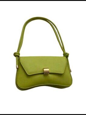 PU Leather Knotted Top Handle Shoulder Bag Underarm Clutch Handbag